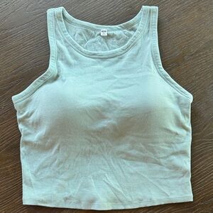 Uniqlo Light Blue Ribbed Cropped Bra Top